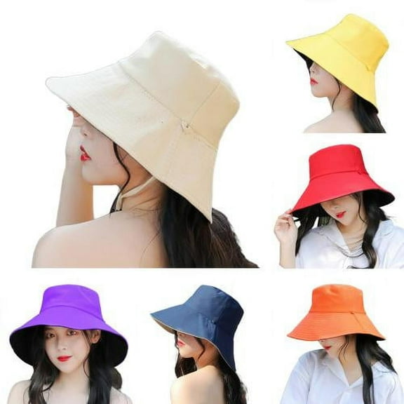 D GROEE Womens Reversible Bucket Hat UV Sun Wide Brim Summer Beach Cap