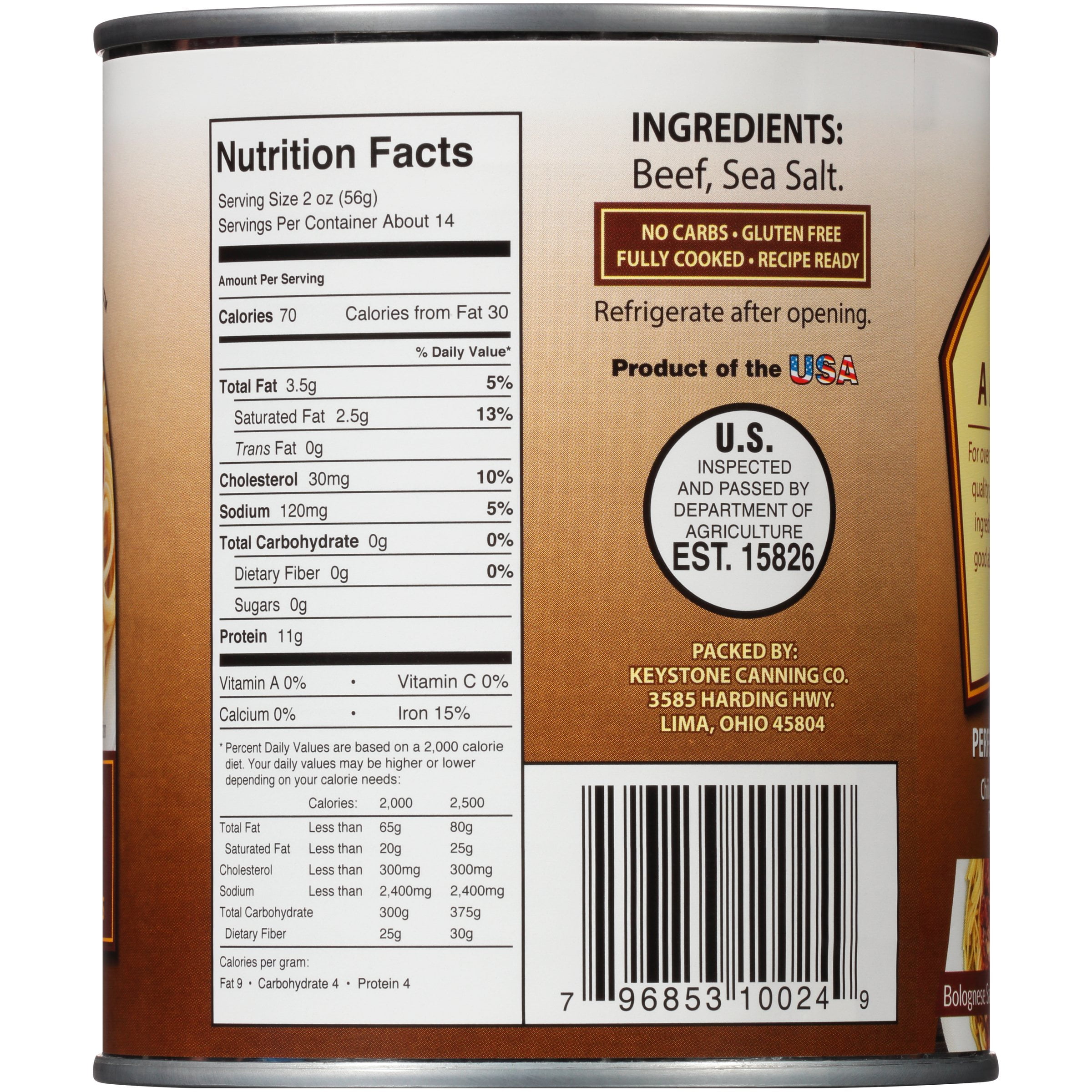 All Natural Ground Beef (28 oz / 12 cans per case)