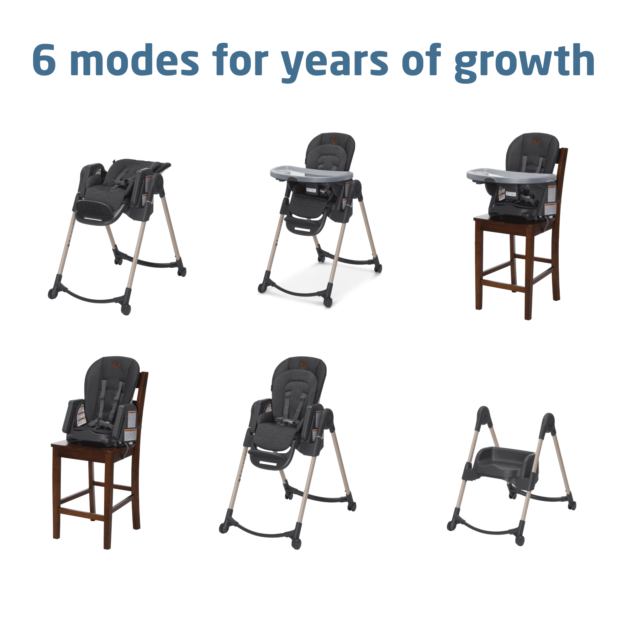 Maxi-Cosi Minla 6-in-1 High Chair, Classic Graphite