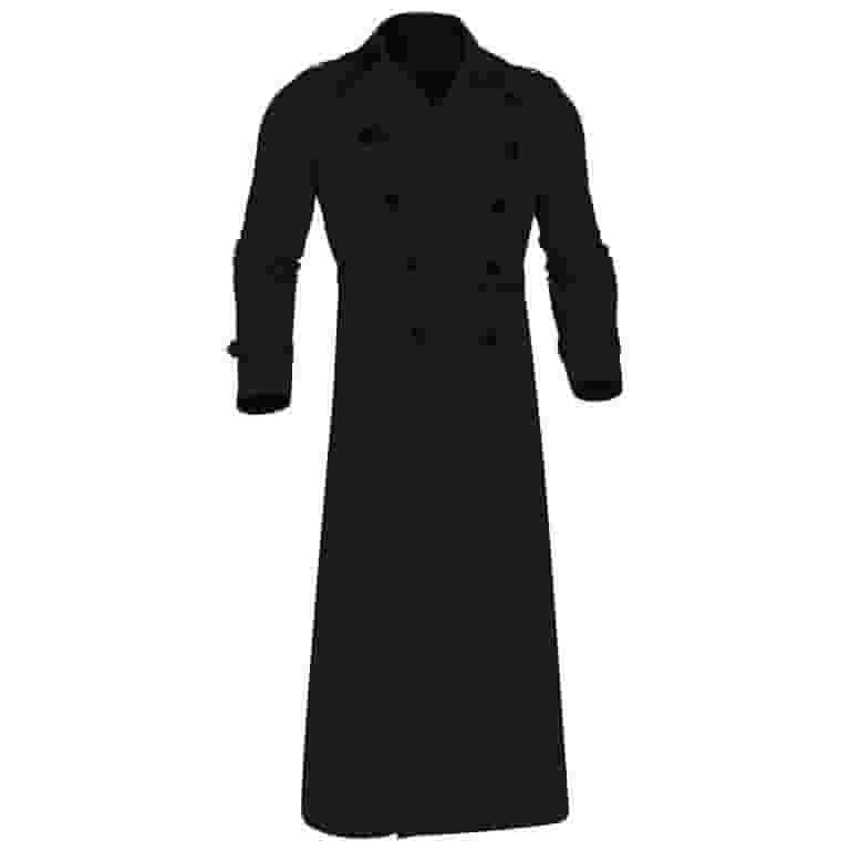 【THE MOZZ】Birming Long Coat Wirziis Men's Trench Coat, Notch Lapel Business Casual