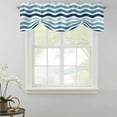 thumbnail image 5 of Tie Up Valance for Windows Teal Blue Stripe Waves Curtains Valances Rod Pocket Valance Window Treatments Lines Striped Balloon Curtains for Kitchen Living Room Bedroom Bathroom Decor 42x12 Inch, 5 of 9