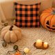 thumbnail image 5 of Cubiertas de almohada de cuadros Fundas de cojín de poliéster lino decoración del hogar naranja Halloween pequeño, 5 of 6