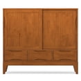 thumbnail image 5 of Simpli Home Harper 48 inch Wide Solid Hardwood Mid-Century Modern Medium Storage Cabinet in Teak Brown, 5 of 13