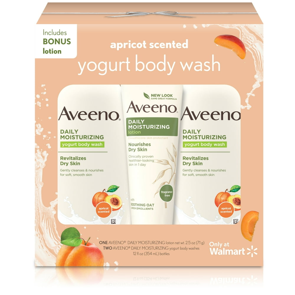 Aveeno Daily Moisturizing Gift Set (2 Apricot Yogurt Body