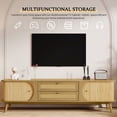 thumbnail image 6 of Euroco Rattan TV Stand for TVs up to 75", Modern Entertainment Center with Storage Cabinets & Drawers, Cable Management, Media Console Table for Living Room, Natural Brown, 6 of 8