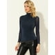 thumbnail image 3 of INSPIRE CHIC Camisa de manga larga brillante Gilitter de malla para mujer Tops de fiesta delgados Azul profundo L, 3 of 5