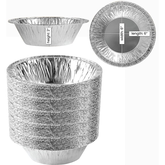 Disposable 5-inch (about 12.7cm) Aluminum Foil Pie/tarts Tray | 5-inch (about 12.7cm) Round Cake Tray, Used for Baking Personal Mini Pie, Homemade Cake and Milk Egg Cakes | Safe Aluminum Foil Cans