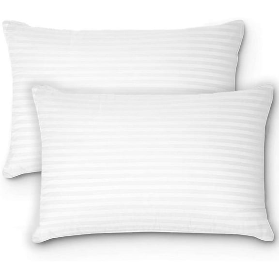 Set of 2 - Queen Size White Goose Feather and Goose Down Pillows Great Deal