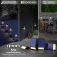thumbnail image 3 of Juego de 4 luces solares para vallas LOHAS para uso exterior, 8 LED, luz blanca diurna 6000 K, resistente al agua IP65, se enciende automáticamente y almacena energía solar, perfectas para pasarelas,, 3 of 5