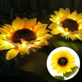 thumbnail image 2 of luz solar,2 luces solares de estaca para jardín, luces solares de girasol, luces solares de girasol, lámpara LED impermeable, luces solares de paisaje para césped, patio, jardín Muyoka Hogar, 2 of 6