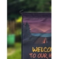 thumbnail image 2 of Printtoo Eggplant Purple Welcome To Our Home Away From Home Campsite Personalized Camping Flags For Campers Double SidedFlagCampsiteFlagOutdoor Garden Sign, 2 of 4