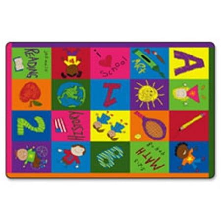 Flagship Carpet Children Learning Floor Playmat Nylon Primary Pictures - 3' x
