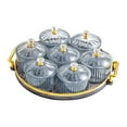 thumbnail image 1 of DOLITY Dried Fruit Plate Divided Serving Dishes Jars for Candy Nuts Fruit Vegetable Clear Gray, 1 of 9