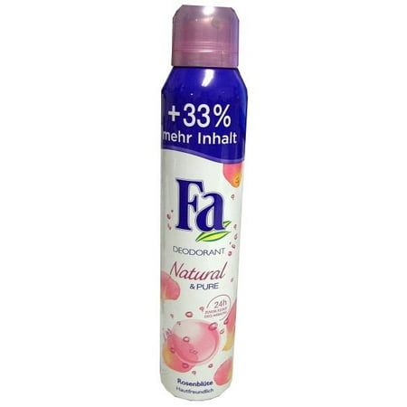 Fa Spray Deodorant, Natural and Pure, Rosenblute, 200ml