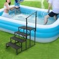 thumbnail image 2 of Modern Porch Steps with Handrail Swimming Pool Ladder 4 Steps Floor Mount, 2 of 16