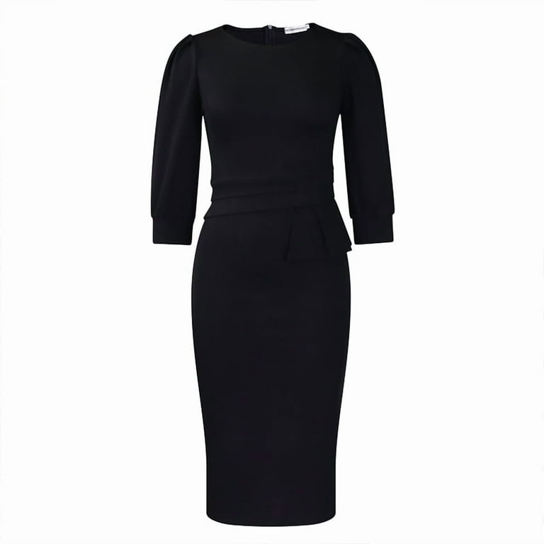 black peplum bodycon dress ZEHJUHAN Women's Work Ready Romantic Maxi Dress Transform A Blue Dress Style:MEDIUM Sleeve Length(cm)