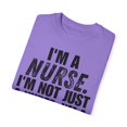 thumbnail image 3 of Funny Saying Nursing Learning School Teaching Nurse Gag Pun Novelty Women Men Sarcasm Husband Worker Father Unisex Garment-Dyed T-shirt, 3 of 4