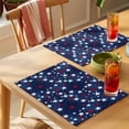 thumbnail image 4 of Independence Day Placemats Set of 6, U. S. Flag Themed Red White Five-Pointed Stars Non-Slip Place Mats Washable Table Mats for Kitchen Dining Table Decorations Indoor/Outdoor, 4 of 9