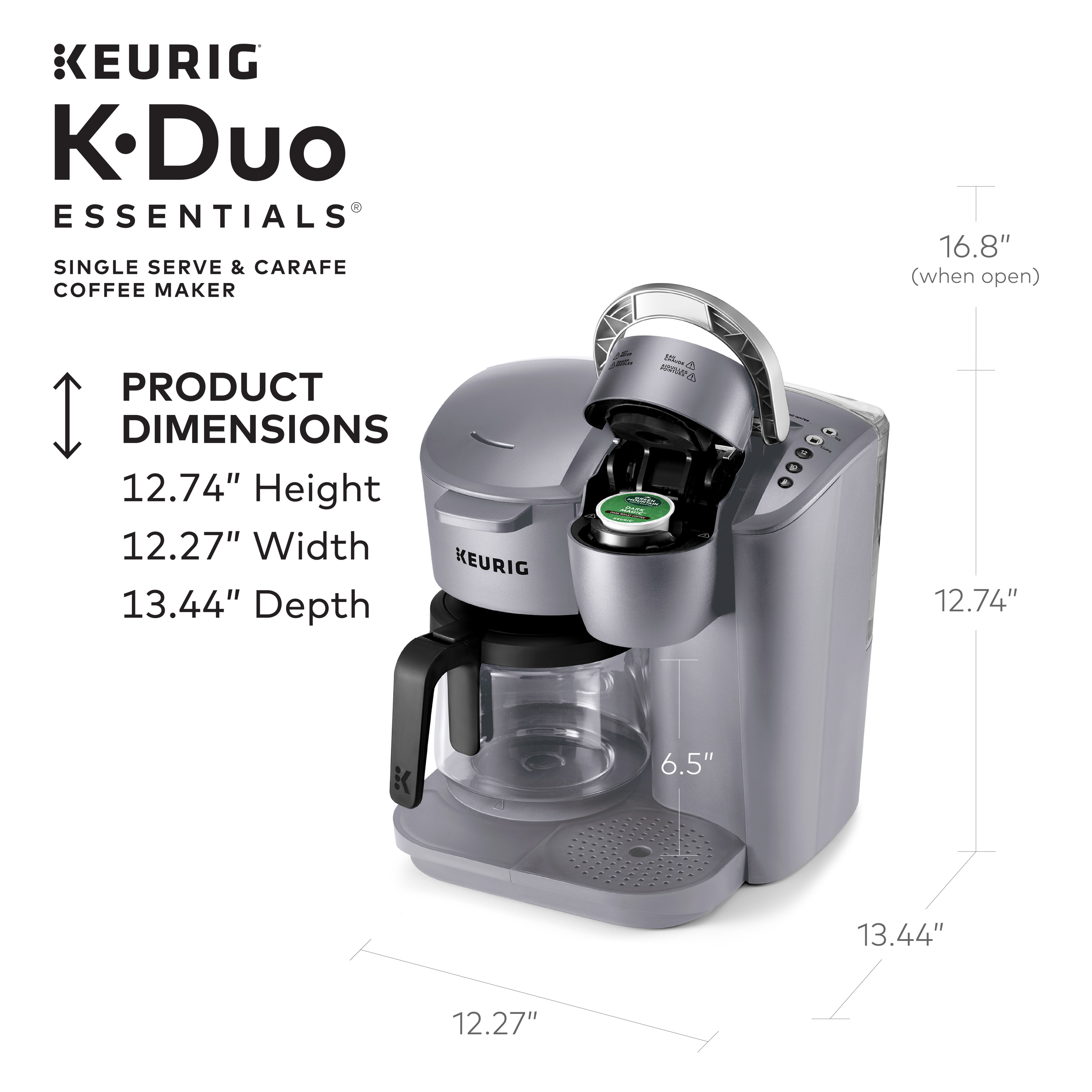 Keurig K-Duo Essentials Moonlight Gray Single-Serve K-Cup Coffee Maker - image 4 of 12