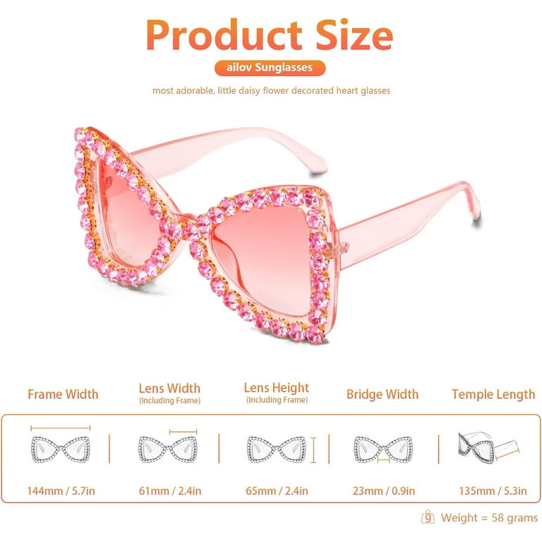 Bling Bedazzled Rhinestone Sunglasses for Women Sparkly