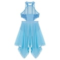 thumbnail image 5 of Vestidos de baile trajes de tutú gimnástico niños niñas Ballet Ropa de baile de jazz decoración de lentejuelas espalda hueca y velo en la cintura vestido de baile, 5 of 5