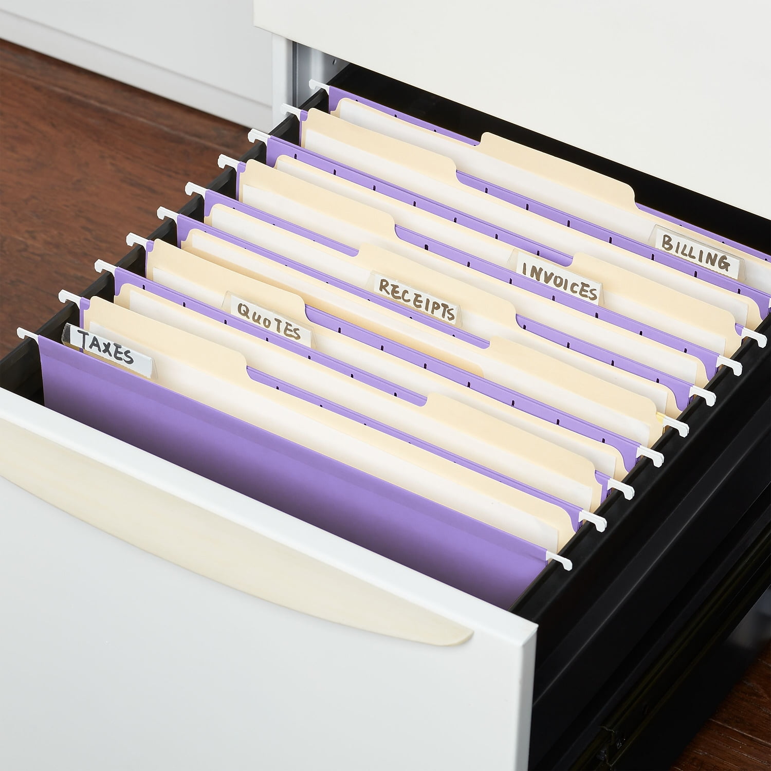 Staples, Hanging File Folders, 5 Tab Letter Size Purple 25/Box