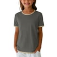 thumbnail image 5 of LIIPEE T Shirts For Boys Short Sleeve Crew Neck Fashion Color Block Ringer Tees Kids Casual Loose Cute Summer T Shirt,13-14 Years, 5 of 6