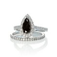 thumbnail image 2 of 3 Piece Ring set, 2 Carat Pear Cut Black and White Diamond Halo Bridal Trio set in Rose Gold 2 matching bands, 2 of 2