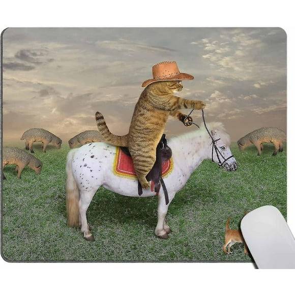 Mouse Pad, Funny Cat And His Dog Mouse Pad, Washable Square Cloth Mousepad For Office Laptop, Non-slip Rubber Base Mouse Pads For Wireless Mouse, Comp