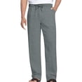 thumbnail image 3 of Horkkom Mens Linen Pants Elastic Waist Solid Color Pants Summer Breathable Casual Pants with Pockets Drawstring XXXL, 3 of 7