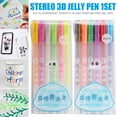 thumbnail image 2 of CAROOTU 3D Glossy Jelly Ink Pen Set Colorful DIY Fluorescent Graffiti Gel Pen Gift, 2 of 6