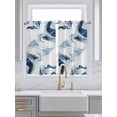 thumbnail image 2 of Kitchen Curtains 45 Inches length, Marble Window Treatment Curtain Drapes, Blue Abstract Neutral Textured Modern Watercolor Lightweight Window Panels for Living Room Bedroom, 52"x45", 2 Panels, 2 of 7