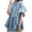 Blue, variant on ZyeKqe Blouses for Women Dressy Casual Ruffle Half Sleeve Shirts Crewneck Babydoll Cute Summer Tops