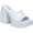 White, variant on Womens Black 1-1/2" Platform Padded Goring Nessa Square Toe Sculpted Heel Slip On Heeled Sandal 6.5 M
