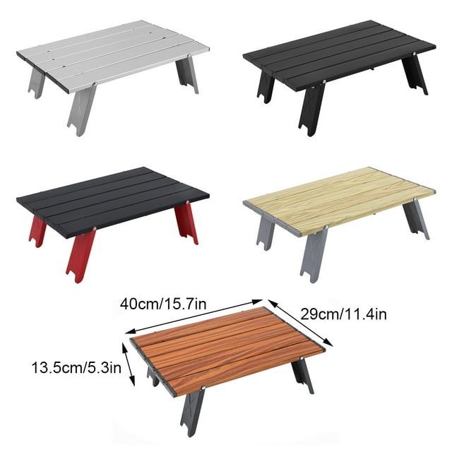 Ruiboury Portable Folding Table Suitable For Outdoor Adventures Compact And Portable Folding Picnic Table dark Wood color 1Set