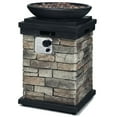 thumbnail image 1 of Gymax Colonne de Bol de Feu Brûlant au Propane 40,000 BTU pour Patio Jardin avec Roches de Lave, 1 of 10