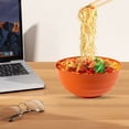 thumbnail image 3 of 1pc Green Plastic Striped Rice Bowl 20cm, 700ml Food-Grade PP Plastic Noodle & Soup Bowl, Microwave & Dishwasher Safe, Durable Household Dining Bowl for Students & Families, 3 of 7