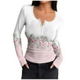 thumbnail image 2 of Craaazy Button Down Shirts For Women Ribbed Long Sleeve Casual Fashion Printed Blouse Gifts, 2 of 6