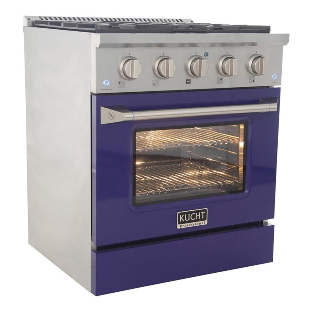 Kucht Professional 30" Stainless Steel Natural Gas Range in Blue and Silver