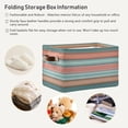 thumbnail image 5 of 2 Pack Fabric Storage Basket Mexican Serape Stripes Closet Storage Bins with Handles Foldable Baskets for Shelves Toy Organizer Home Office Decor Gifts, 5 of 7