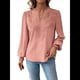 thumbnail image 3 of Blusas de con Lunares, Estilo Bohemio, de Larga y Cuello en V para Mujer, con Encaje de Ganchillo, Estilo Informal y Moderno Rosa L, 3 of 9