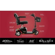 Pride Go-Go Elite Traveller 3-Wheel Scooter, 18 AH Battery, 300 lbs. weight capacity,
