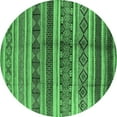 thumbnail image 1 of Ahgly Company Indoor Round Solid Emerald Green Modern Area Rugs, 4' Round, 1 of 4