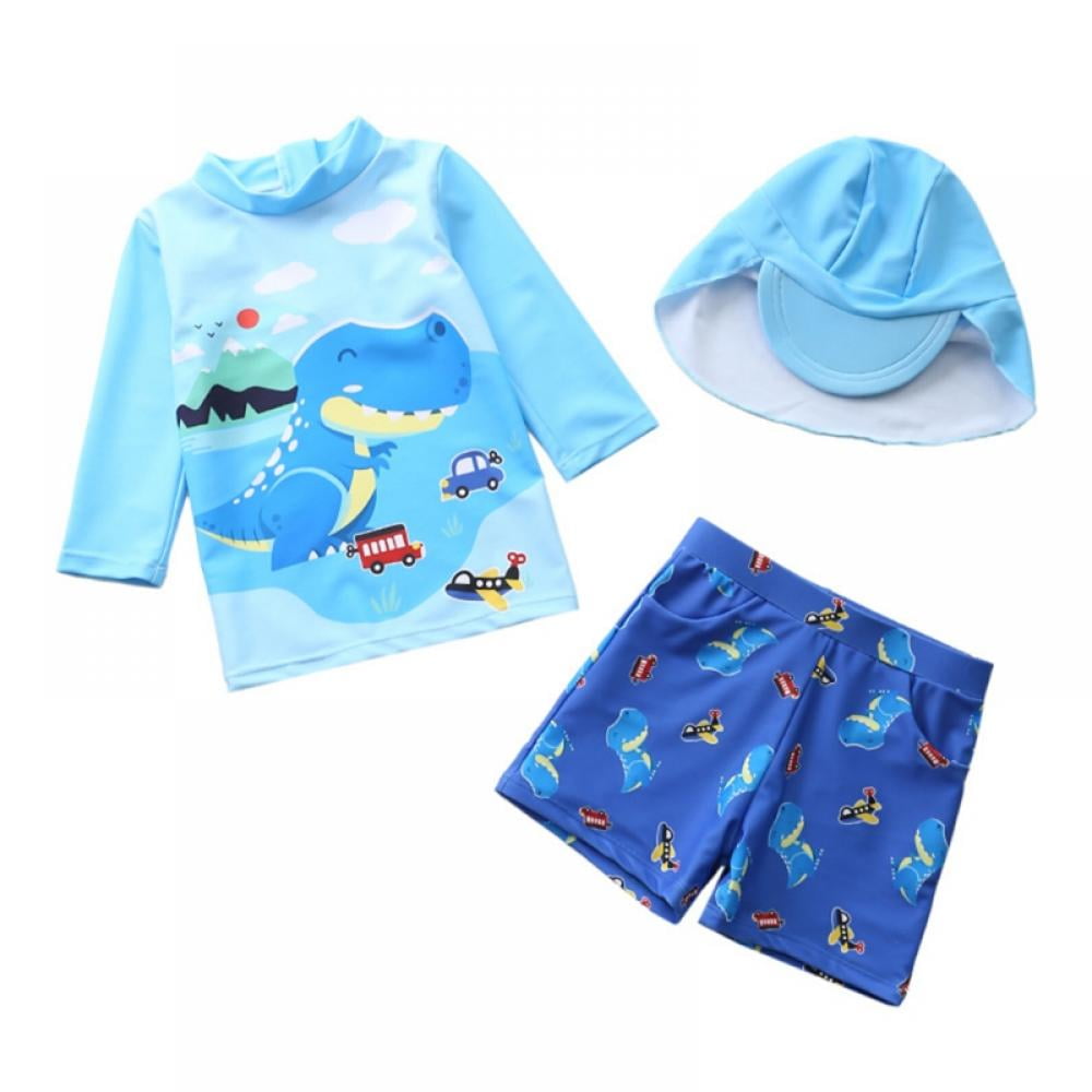 Baby Toddler Boys Two Pieces Swimsuit Set Crab Bathing Suit Rash Guards Swimwear Sunsuit with Hat UPF 50+
