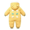 thumbnail image 3 of FAMTKT Newborn Infant Baby Girls Boy Snowsuit Hooded Romper Winter Coat Jumpsuit Jacket, Baby Jumpsuit( Yellow, 18-24 Months ), 3 of 9