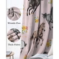 thumbnail image 3 of Spring Flowers Blackout Curtains for Bedroom Living Room Darkening Curtains 54 Inch Long Black Brown White Horse Country Pink Short Curtain for Small Window Treatment Grommet Drapes 52"x54"x2, 3 of 9