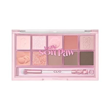 CLIO Pro Eye Shadow Palette, Matte, Shimmer, Glitter, Pearls, Highly Pigments, Long-Wearing (020 LAZY SOFT PAW)