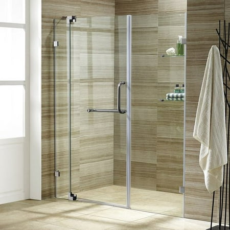 Vigo 66 Frameless Shower Door 3 8 Clear Glass Brushed Nickel