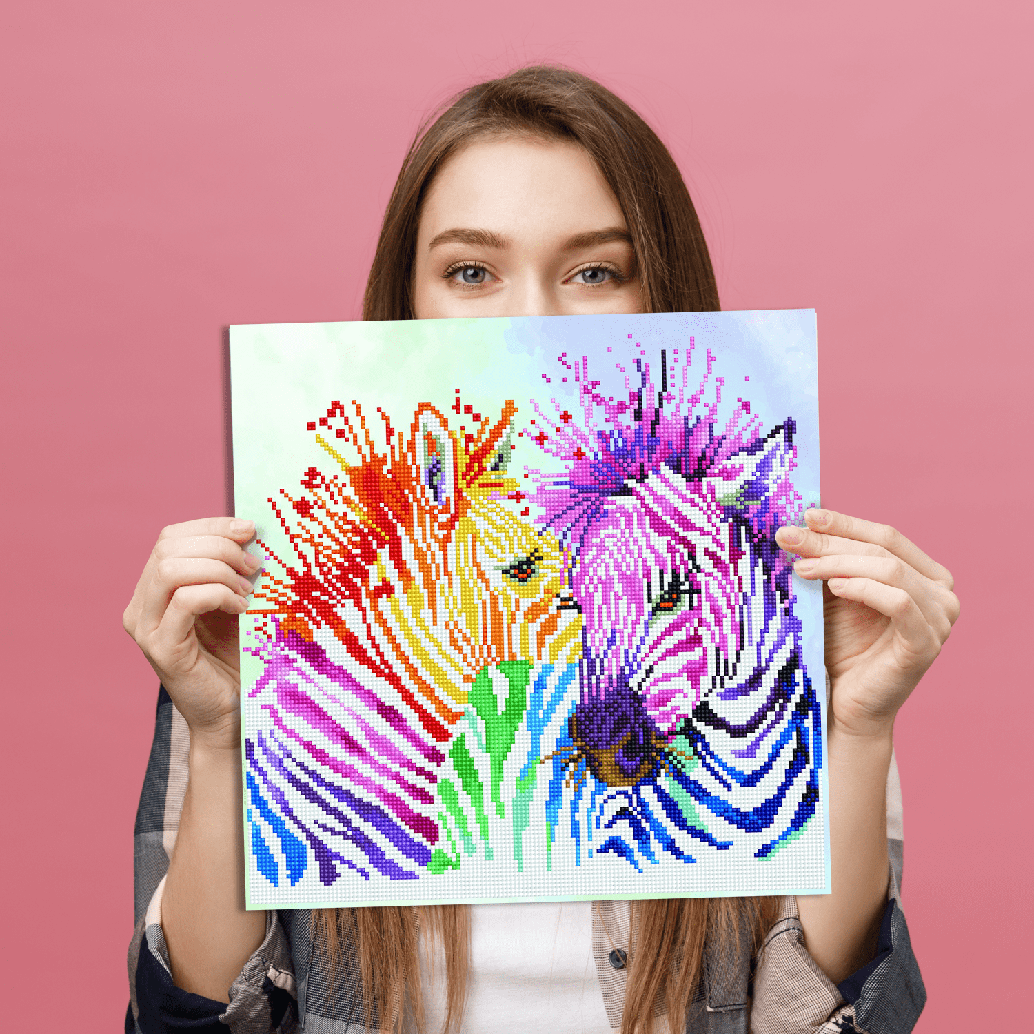Diamond Dotz Rainbow Zebras Diamond Painting Kits for Adults - Diamond Art Kits a Relaxing Creative Craft Kit with Dotz Gems 15.7x15.7