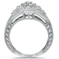 thumbnail image 3 of Pompeii Diamond Engagement Ring 3/4 Carat Unique Vintage Cushion Halo 3-Stone White Gold, 3 of 3
